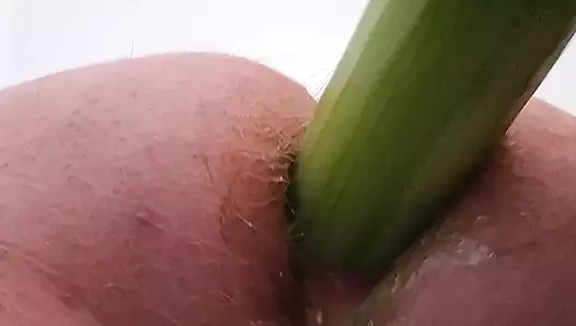 Deep Cucumber Anal Fuck Sissy Boy