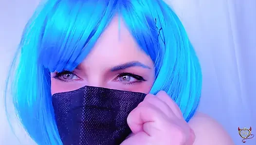 REM COSPLAY ReZero in the shower shaves her juicy pussy and plays with small pink dildo. SQUIRT ORGASM