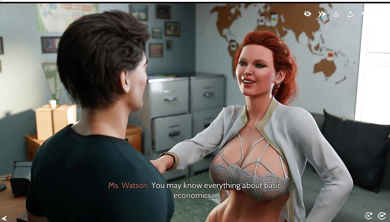 Świeże kobiety 2: hardcorowy seks biurowy z moim profesorem - wytrysk na jej ogromne cycki - Anim Game