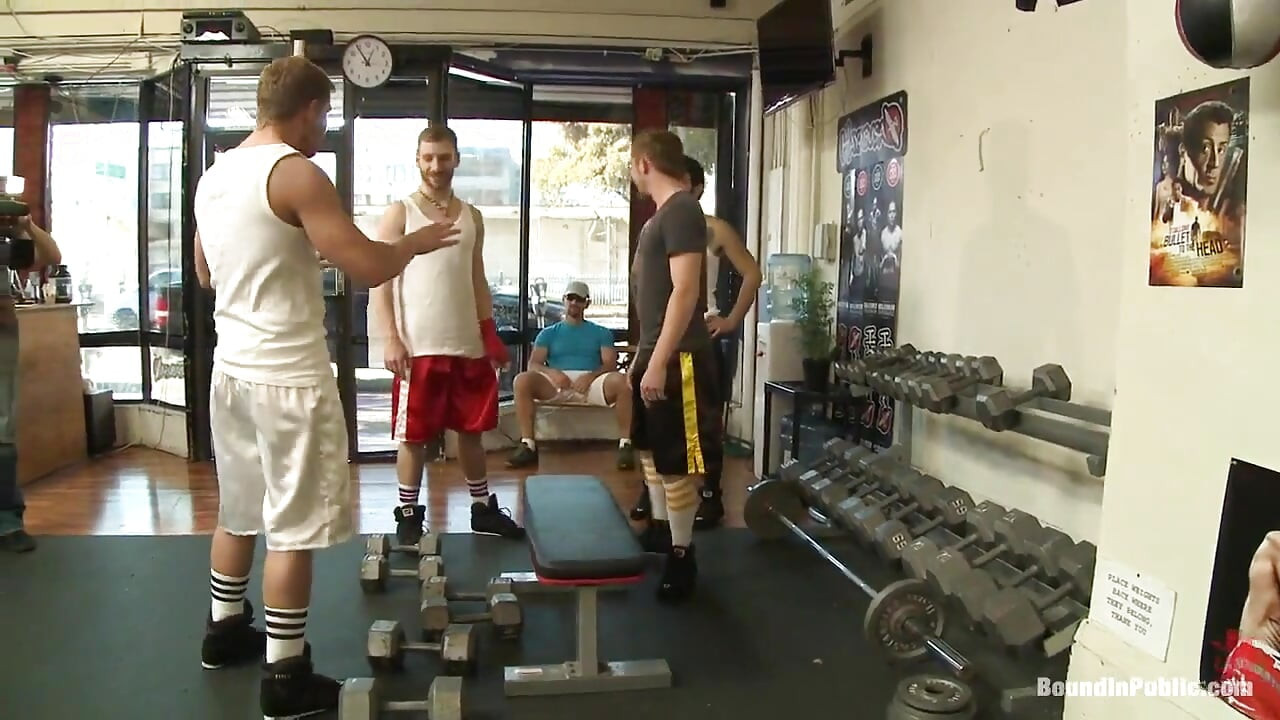 Loudmouth Muscle-head Gets Taken Down and Gang Fucked at a Boxing Gym