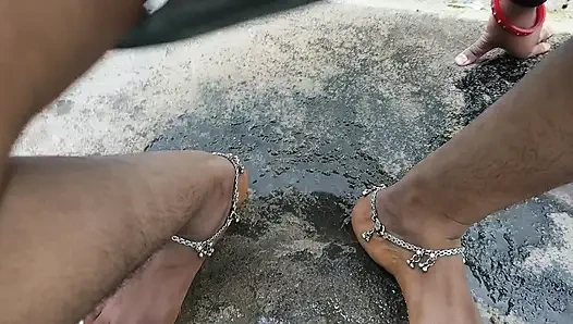 He took sister-in-law to the bathroom and pissed in her pussy