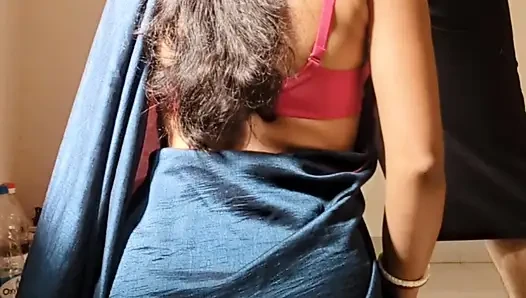 Desi Indian wife fucking hard in standing position with her husband's friend