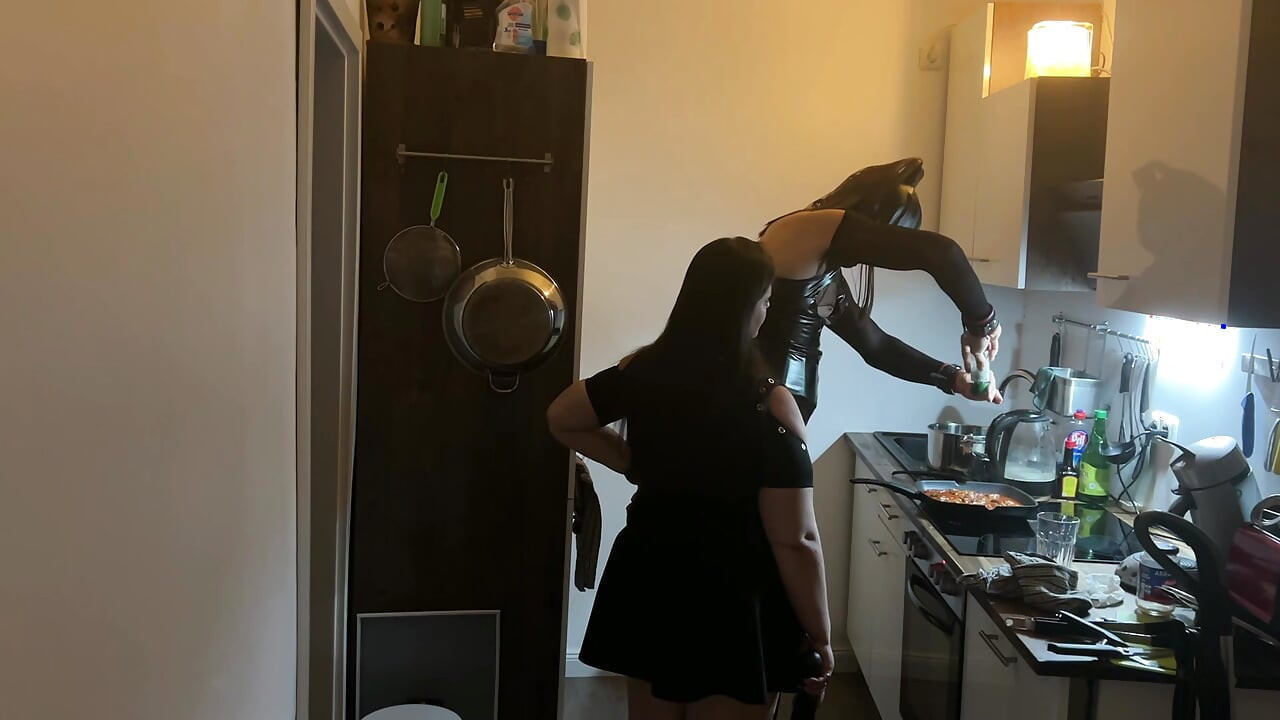 Fetish Lofts Cooking Session with TV Slave Part 3-4.