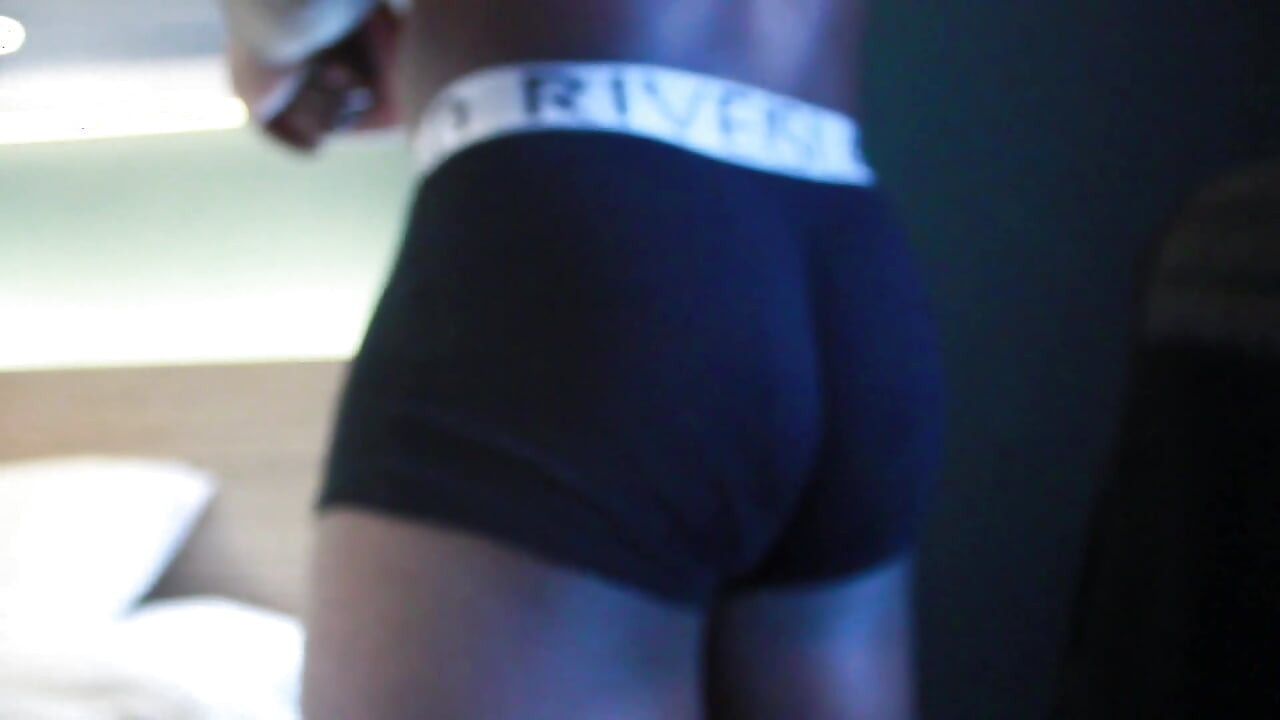 Black Stud Showing off Underwear and Gooning, Getting Hard and Showing Muscle Butt and BBC