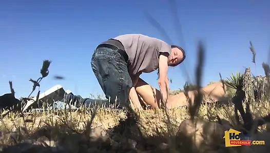 Sweet Young Pussy in the Open Desert