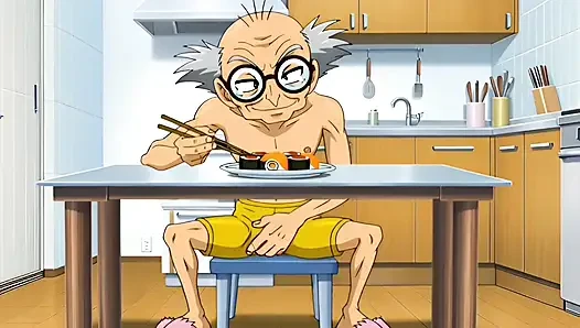 Married Nudist Granny Was Fucked in a Big Ass by Her Husband's Stepbrother Right in the Kitchen - Hentai