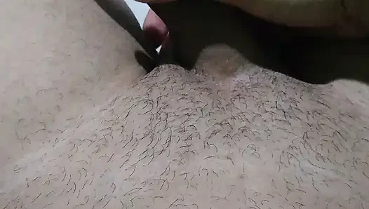 Masturbating big thick cock very hard naked lying on the bed