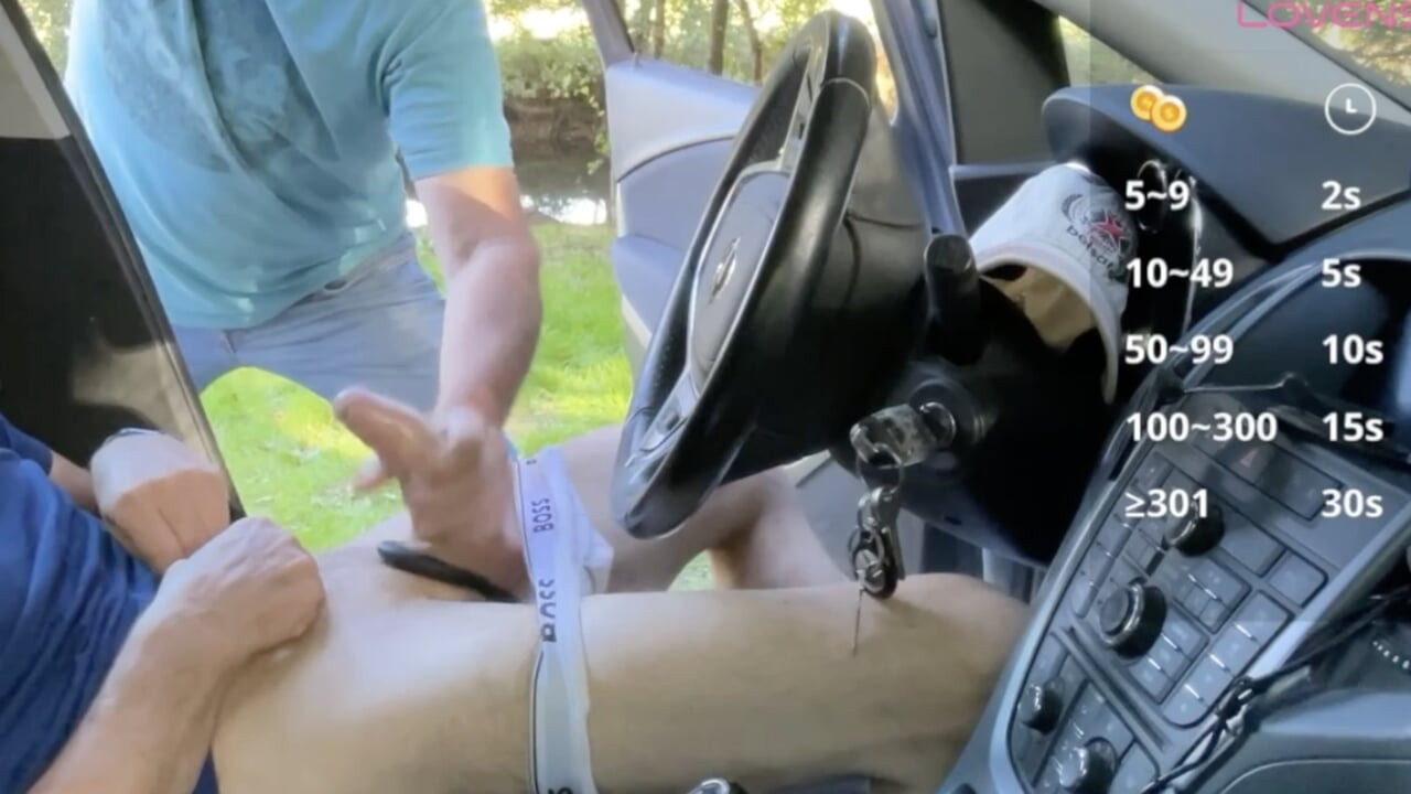 Car Cock Stroke Turns into Sloppy Blowjob