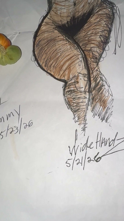 This was a WideHandz test dummy.  This is a copy of the original drawing, it is colored with a couple of color pencils.