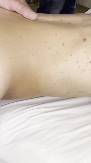 Emotional moment from "Hairy Sara loves doggystyle fucking"