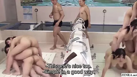 JAV time stop naked pyramid of women in bathhouse Subtitles