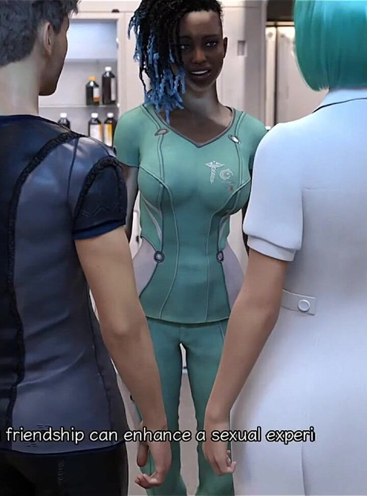 Stranded in Space - Hot Black Vitiligo Girl and Doctor Starts a Make Out Session