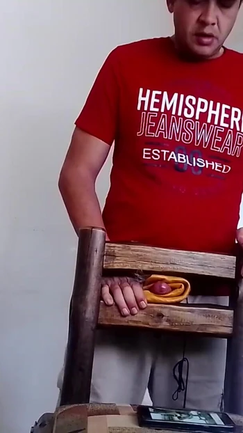 Jaw-dropping moment from "Fucking a chair with alot of lube,massive pre cum cumshot must see"
