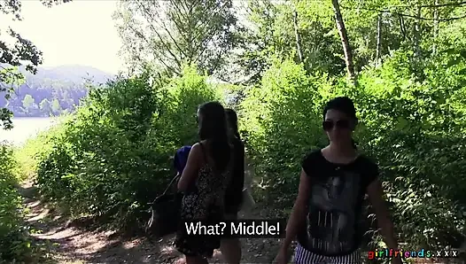Girlfriends XXX - Michelle, Carrie, Lollipop Khan Share BFF for Beach Groupsex