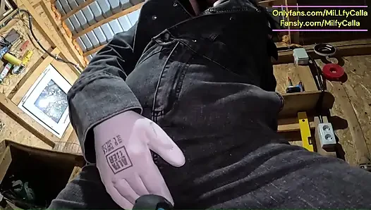 Shiny Leggings Cameltoe, Downjacket Play & Anal Plug Solo Fetish