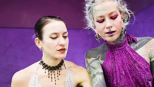 Heavily Tattooed Slut Takes Both Strap-Ons at Once – Double Domina Destruction