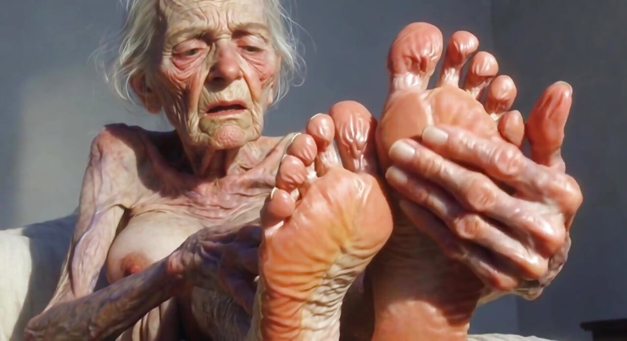Granny Foot Oil Play - Self Massage Makes Her Horny and Dripping
