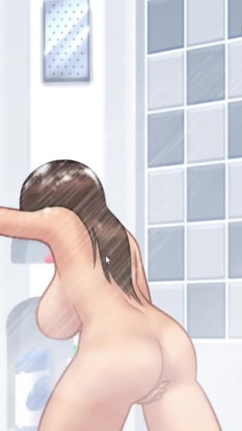Captivating moment from "Shower Sex Creampie and Footjob HOT PC Gameplay"