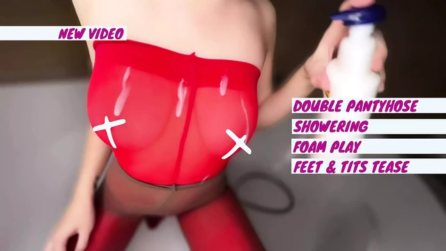 Pantyhose showering teaser
