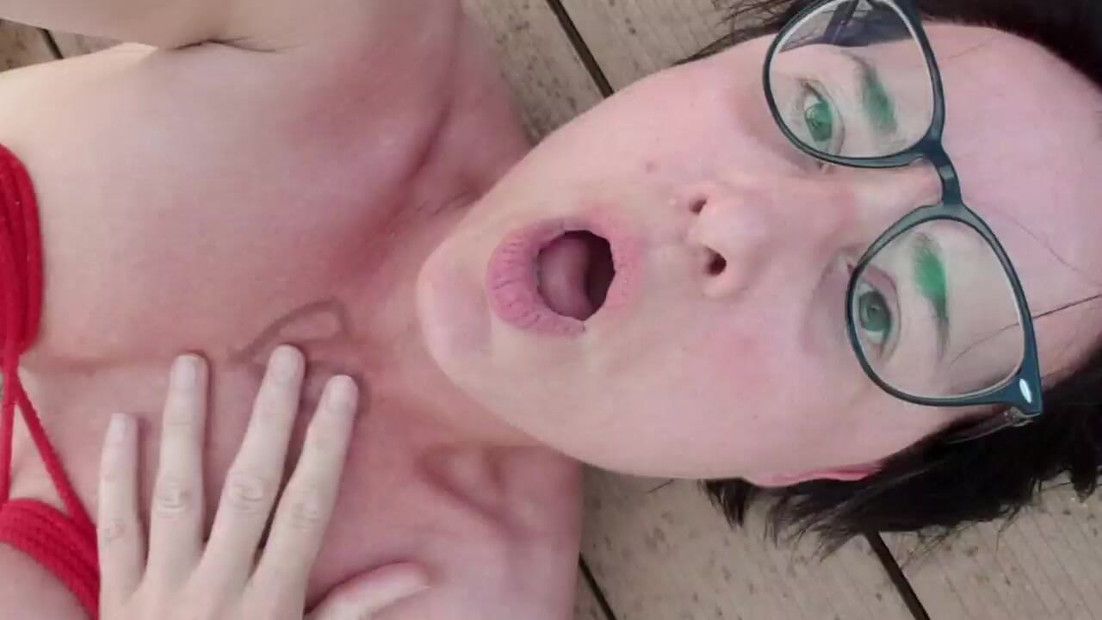 Lying orgasm at home outdoor