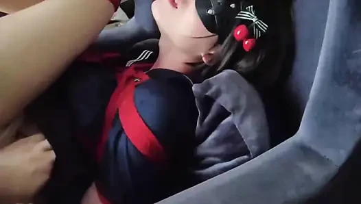 Mz04 - Orgasm Training with Pantyhose and Red Rope Binding