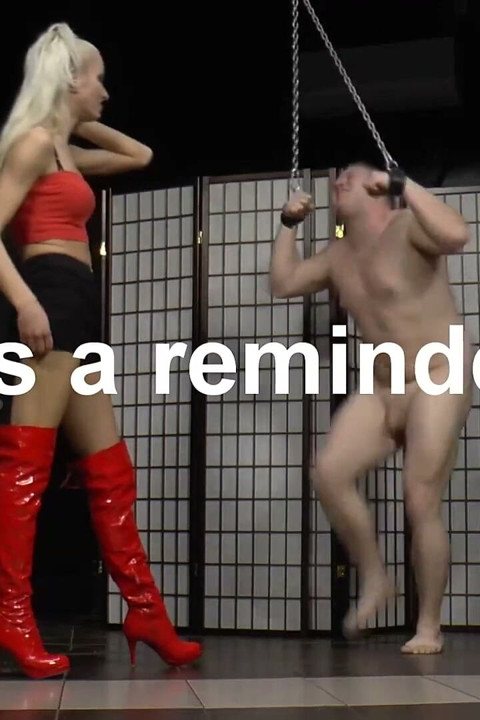 Ariel Smokes Into His Slave's Mouth While Lie on the Slave's Ball