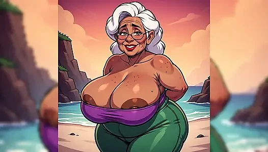 Dicke indische bBW-frauen am strand-ai