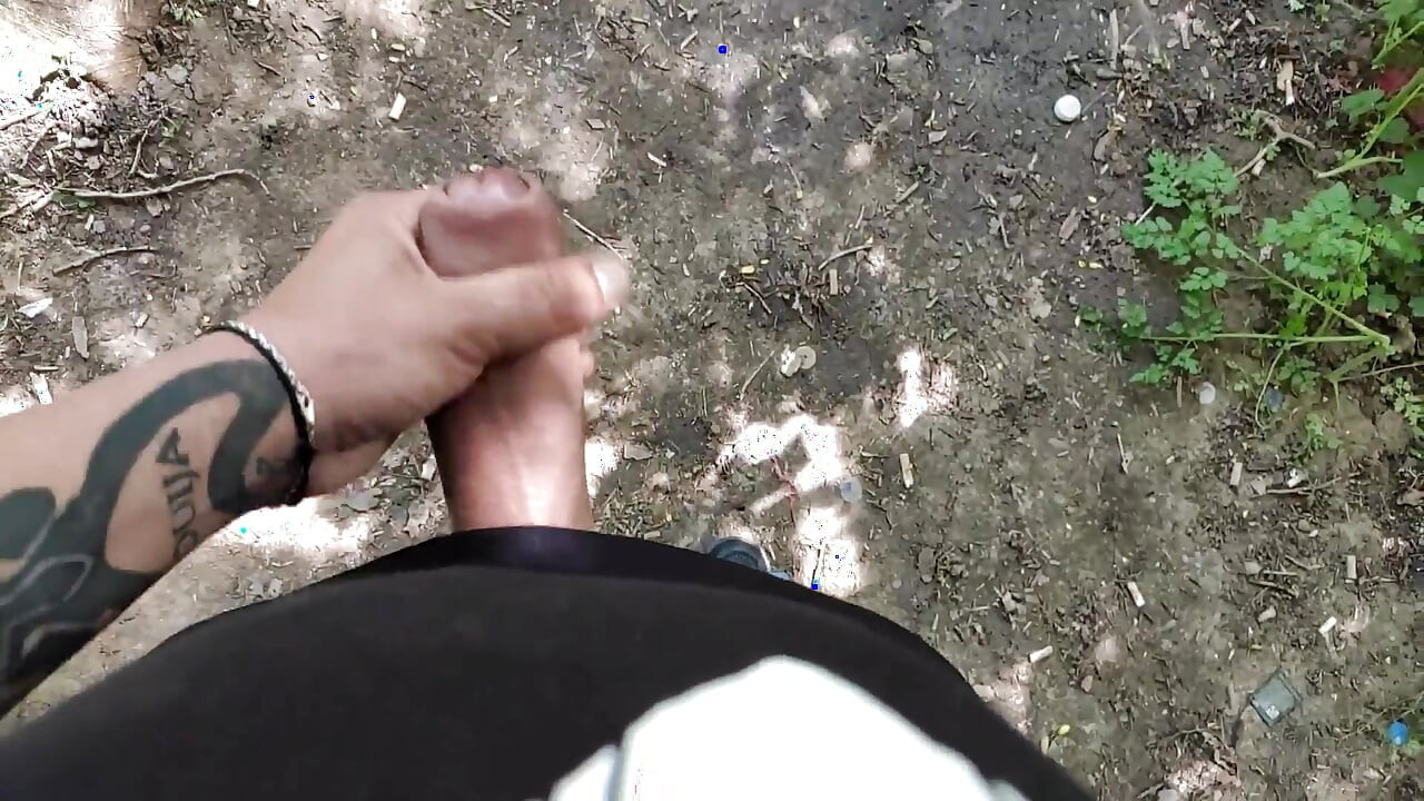Cumshot on 'cum Here' Tree, Showing Cum Close up and Piss at a Cruising Area