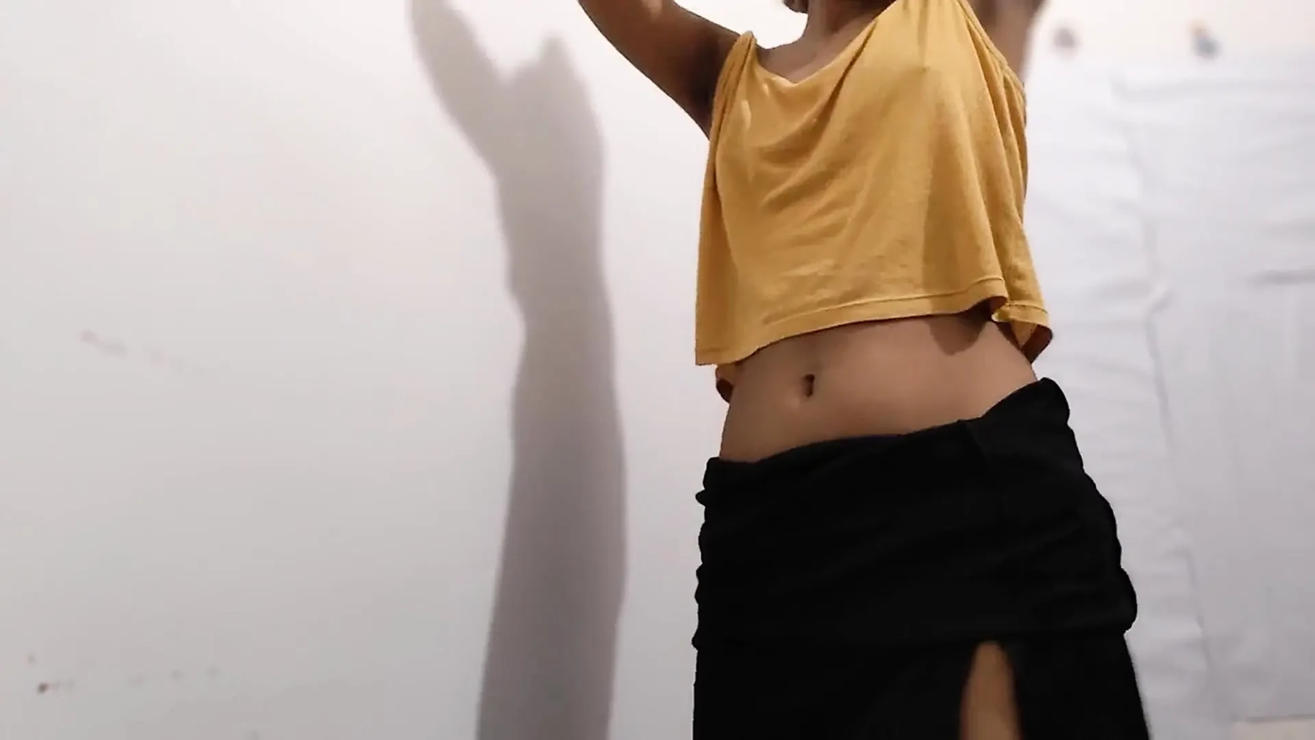 shows off her puffy pussy