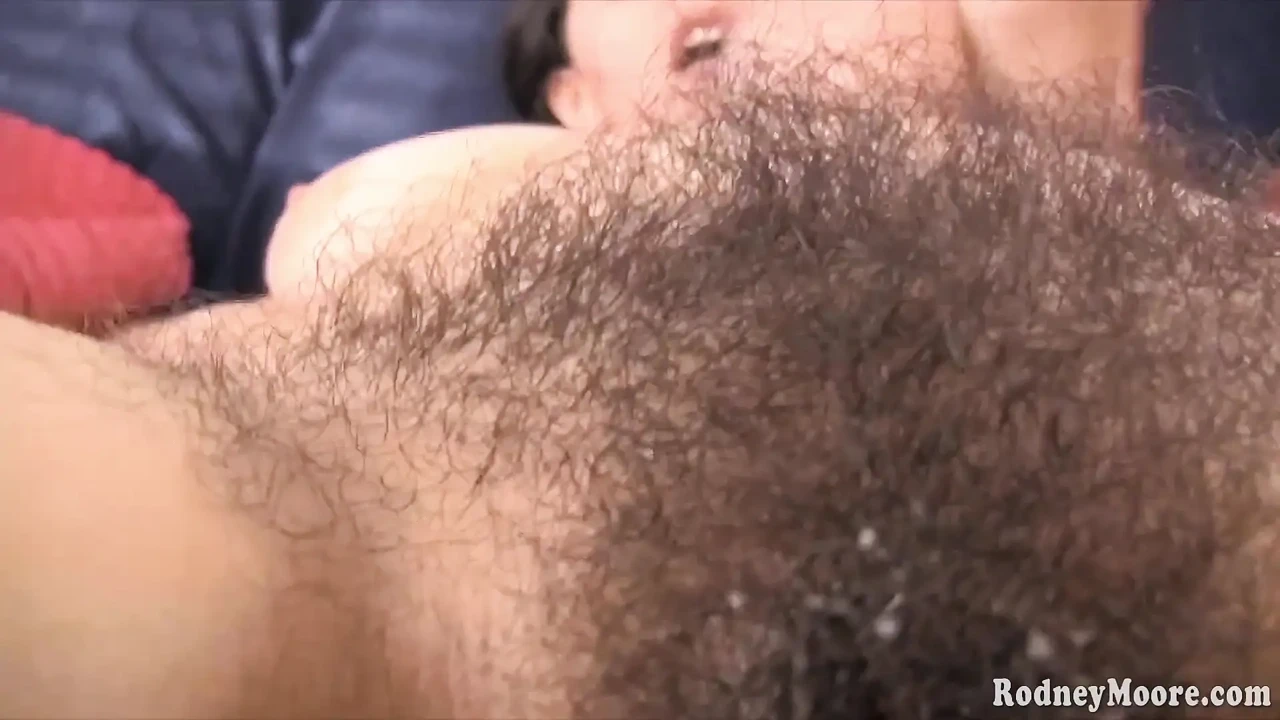 Quiet hairy girl with huge tits sucks and gets cum on muff