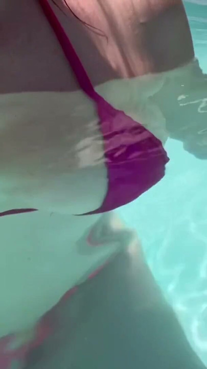 Artemisia Love showing her juicy perfect tits wearing a sexy bikini at the pool | Clip 1