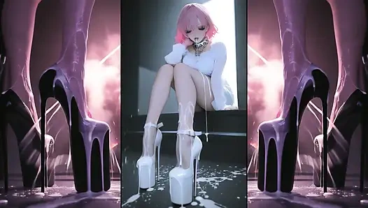 Sepatu hak tinggi super penuh sperma