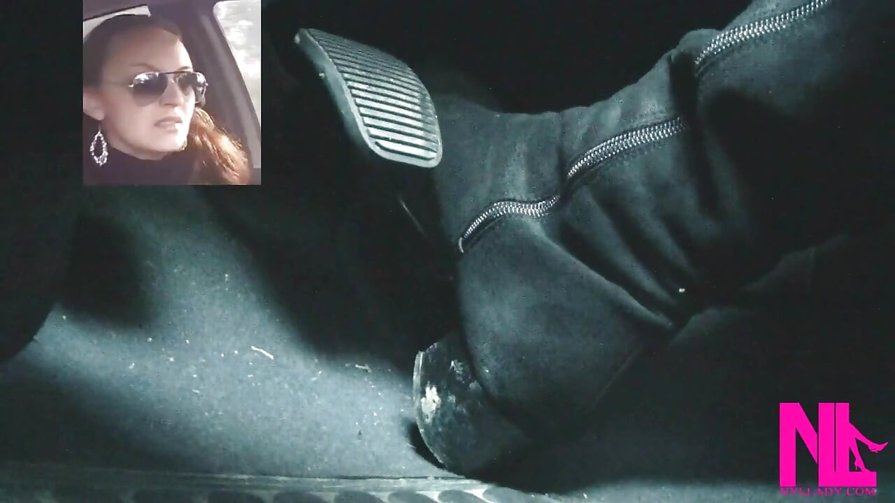 Driving Fast in Black Suede Knee High Boots