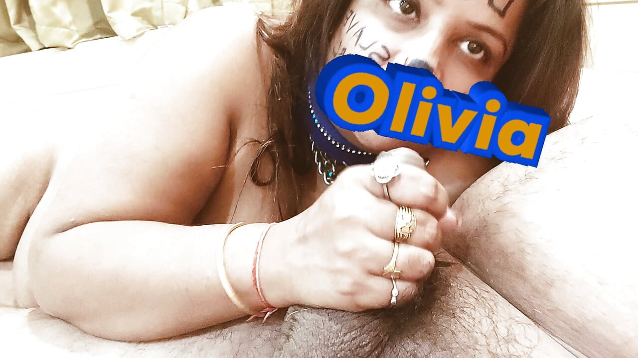 Indian Bhabhi Slave Olivia Long Hair Deep throat Blowjob Face Fuck with Exploding Cumshot with Cum on Mouth and Facial Cum Rough