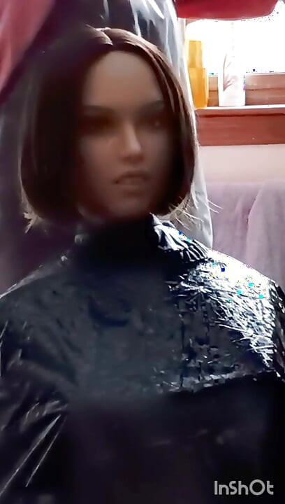 Lauren's shampoo cape fetish adventure, she wears them all