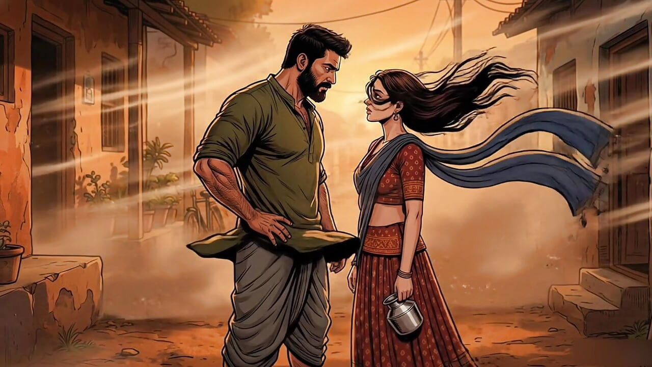 Raju and Seema started making a hut in the jungle and started having sex.