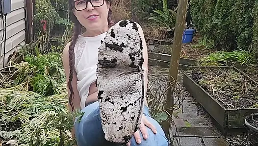 Muddy White Mocs and Jeans Pee