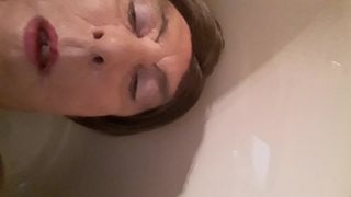 Lilly trav (with old wig) drinks her own piss