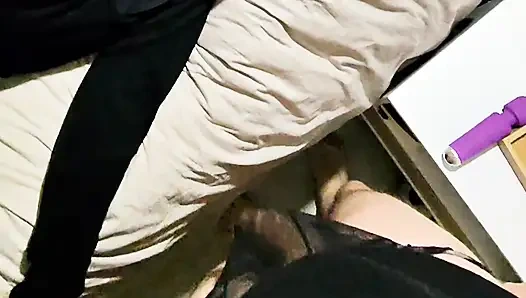 My mother-in-law wakes up with a dick in her mouth and gets her pussy and ass fucked.