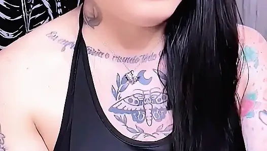 Hot, Tattooed Trans Girl Masturbates and Cums