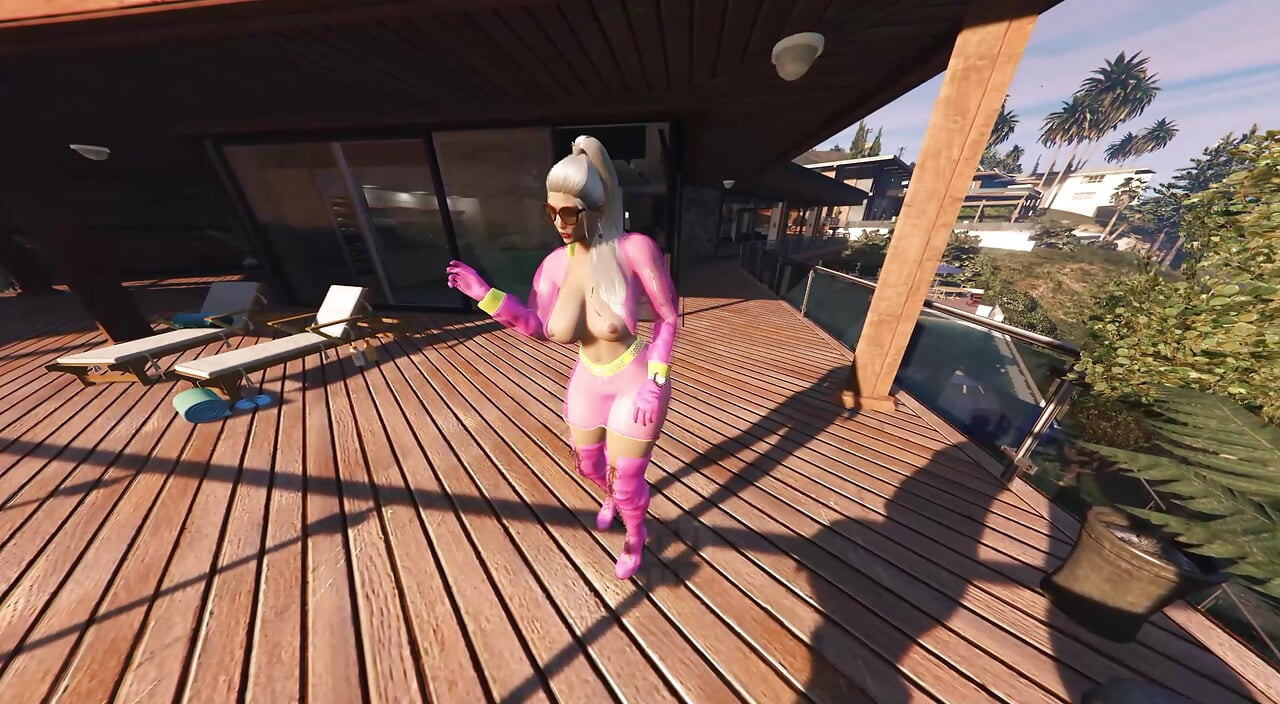 GTA v Franklin Clinton x botas rosas premium lady (animación 3D) (completo)