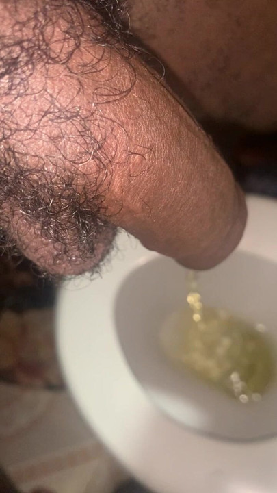 Pissing in Toilet Balls Hanging Desperate Male