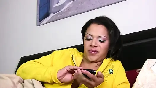 Stunning oiled latina banged by a black monster cock