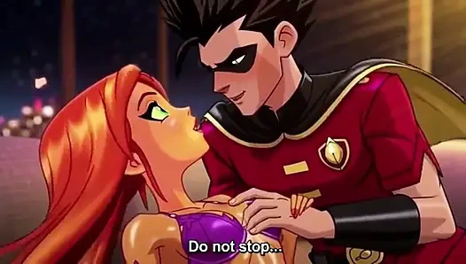 STARFIRE И ROBIN STEAMY PENTHOUSE ROMANCE - горячая 3D аниме пара