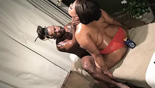 Meek cuckold paid massage to tattooed Ebony wife she couldn't resist and...