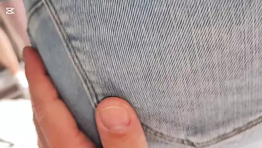 New nylon pantyhose is inaugurated with a footjob