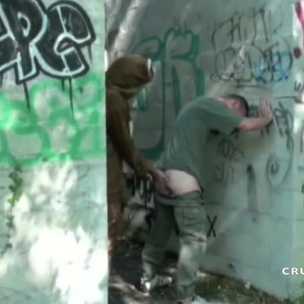 Funny parody porn wiht Isac used by his friend dressed in bear