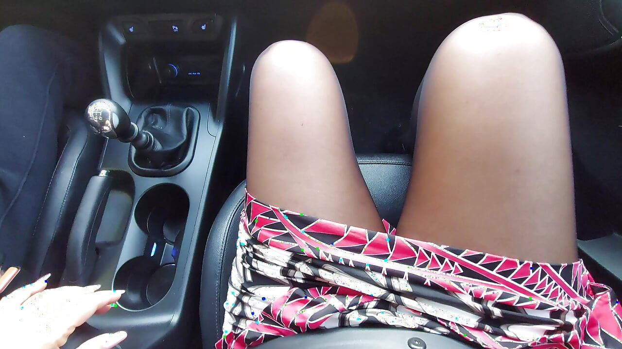Elegant stepmom alone in the car with stepson