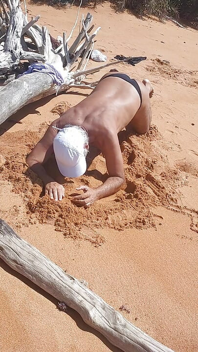 Ladysilva on the beach in panties tanning her hot ass