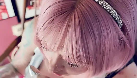 Barbarella Tribute! Tina Snua Dressed In Silver Including Knee High Boots & Gloves Smokes 2 Cigarettes Tip To Tail